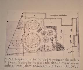 Načrt šolskega vrta na deški meščanski šoli v Krškem. Foto Arhiv MMK